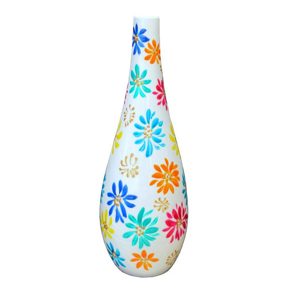 Oil Bottle with Pourer - Hand Painted Porcelain, gift boxed - COLOUR FIREWORK