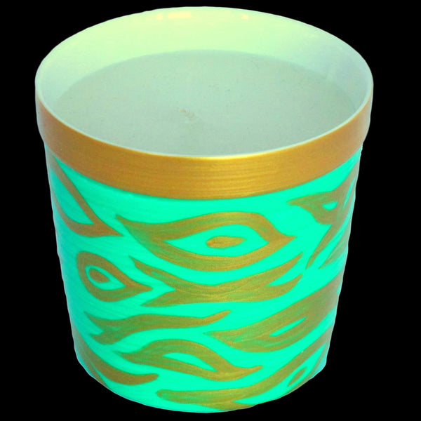 Scented Candle - Hand Painted 42% Bone China, gift boxed - EMERALD ZEBRA
