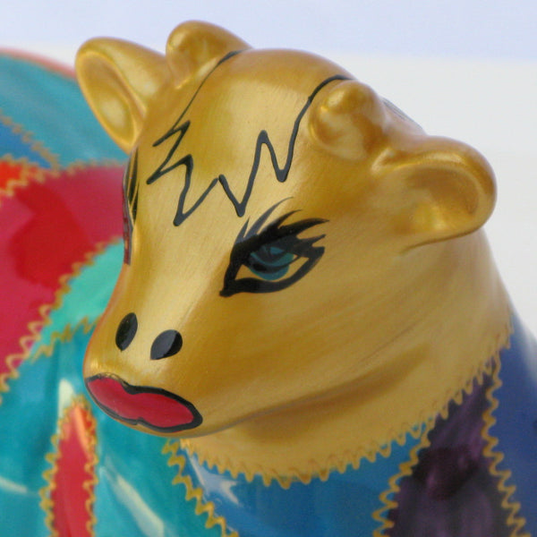 Cow Butter Dish - Hand Painted Porcelain, gift boxed - CLEOPATRA