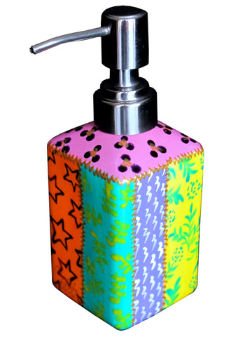 Soap Liquid Pump Dispenser - Hand Painted Ceramic, gift boxed - AFRICA