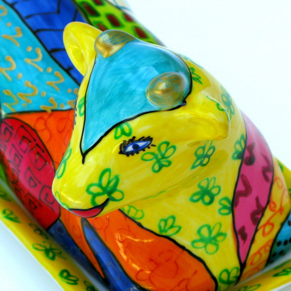 Cow Butter Dish - Hand Painted Porcelain, gift boxed - COMMOTION