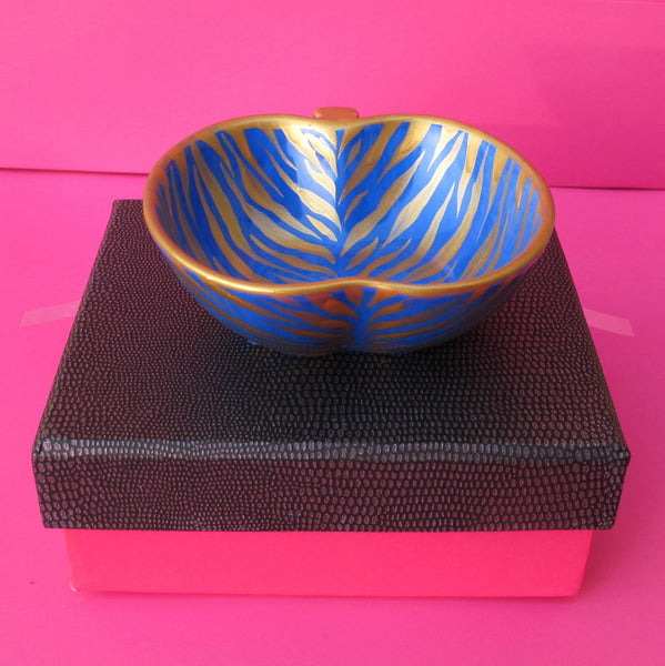 Apple Dish (9cm) - Hand Painted Bone China, gift boxed - LAPIS ZEBRA
