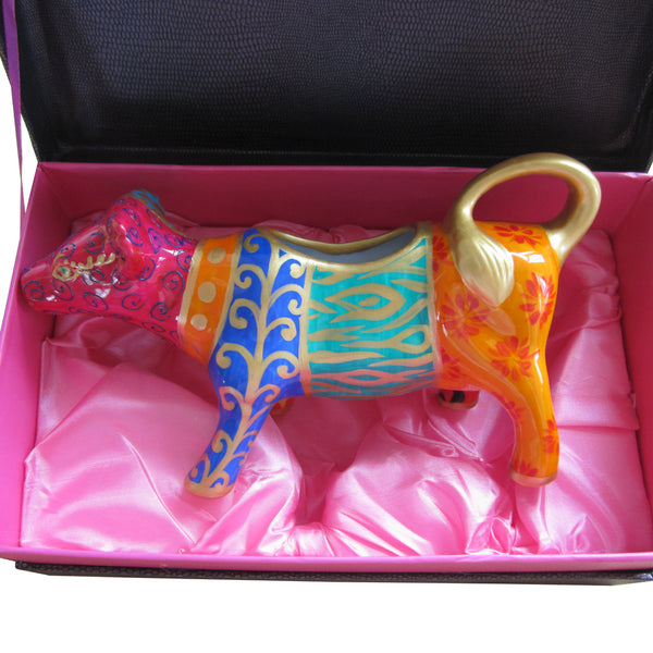Cow Creamer Jug - Hand Painted Porcelain, gift boxed - LEOPARD
