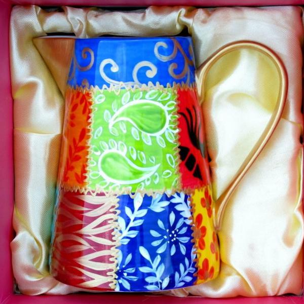 Milk Jug (14cm) - Hand Painted Porcelain, gift boxed - DIVERSITY SQUARES