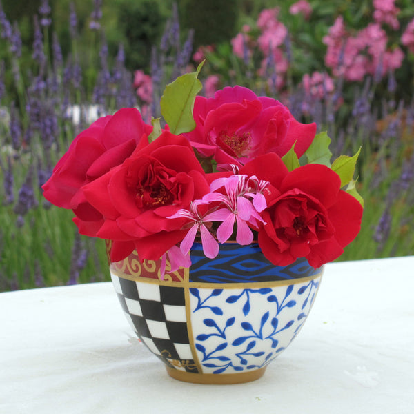 Bowl (13.5cm) - Decorative Hand Painted Bone China, gift boxed - QUAD