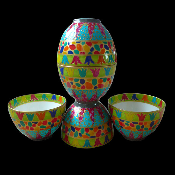 Bowl (13.5cm) - Decorative Hand Painted Bone China, gift boxed - EMILIO