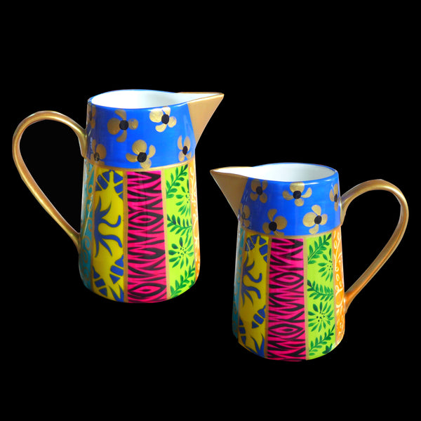Milk Jug (14cm) - Hand Painted Porcelain, gift boxed - HAPPY