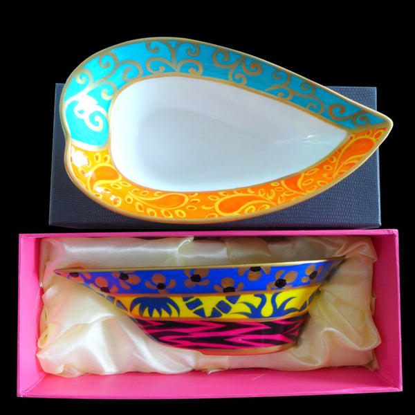Heart Shaped Bowl - Hand Painted Bone China, gift boxed - HAPPY