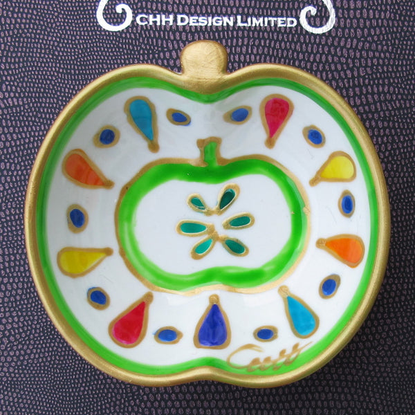 Apple Dish (9cm) - Hand Painted Bone China, gift boxed - APPLE SPLASH