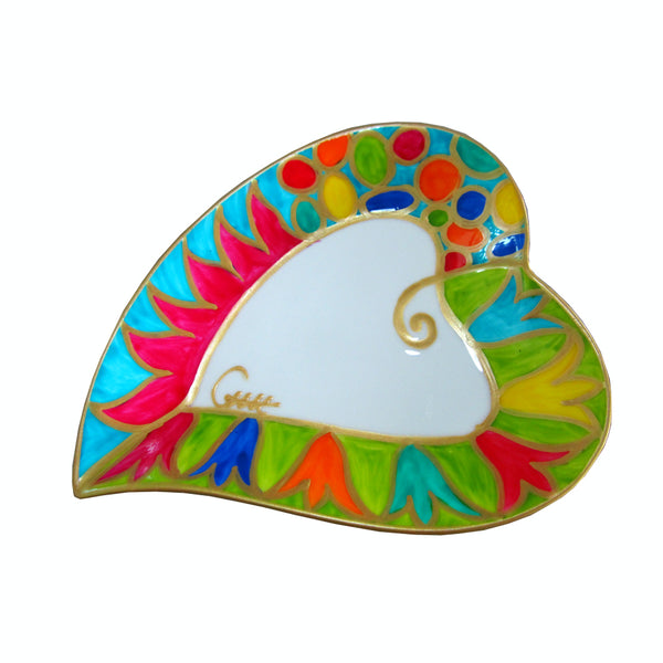 Heart Shaped Plate - Hand Painted Bone China, gift boxed - EMILE