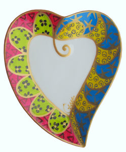 Heart Shaped Plate - Hand Painted Bone China, gift boxed - FANTASY