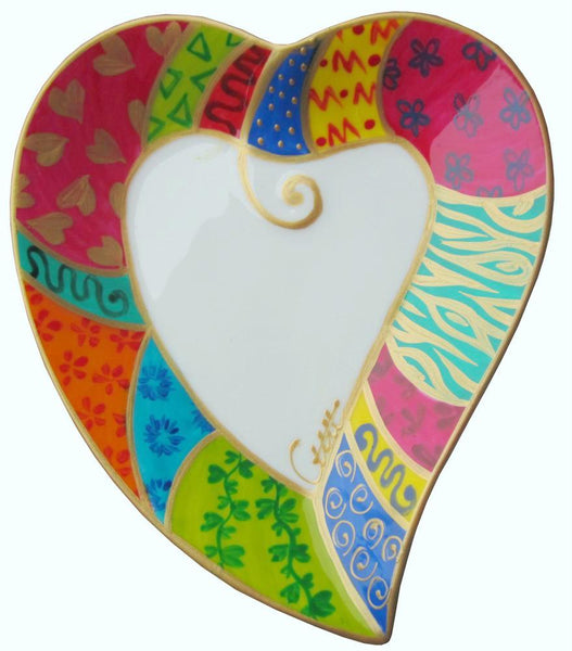 Heart Shaped Plate - Hand Painted Bone China, gift boxed - LOVE