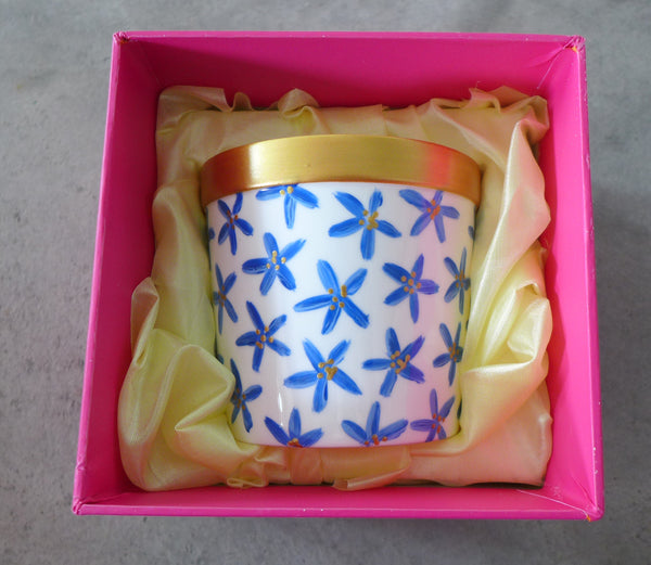 Scented Candle - Hand Painted 42% Bone China, gift boxed - VIOLETS