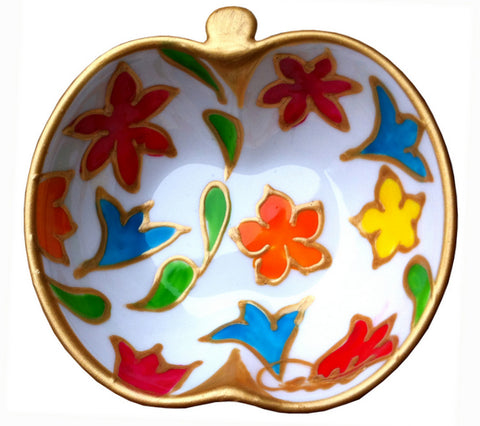 Apple Dish (9cm) - Hand Painted Bone China, gift boxed - BOUQUET