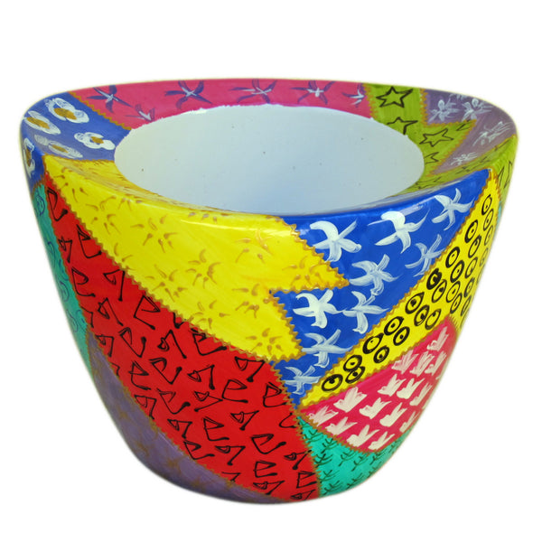 Cachepot Planter - Hand Painted Porcelain, gift boxed - AFRICA