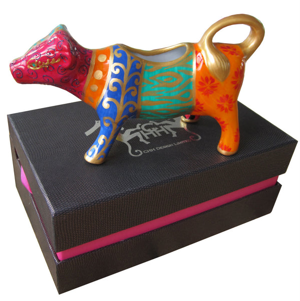 Cow Creamer Jug - Hand Painted Porcelain, gift boxed - LEOPARD