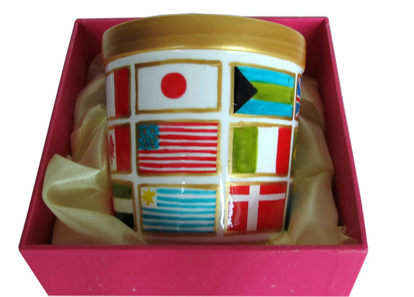 Scented Candle - Hand Painted 42% Bone China, gift boxed - FLAGS