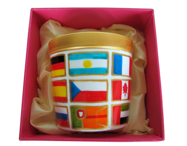Scented Candle - Hand Painted 42% Bone China, gift boxed - FLAGS
