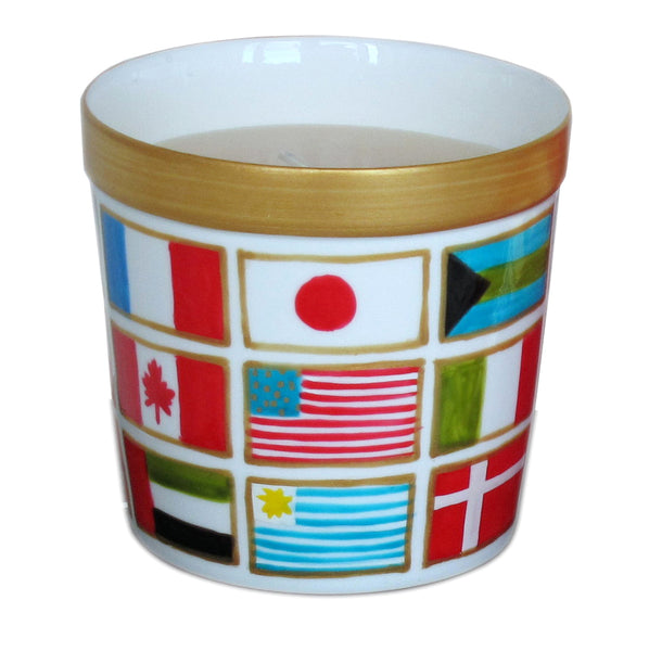 Scented Candle - Hand Painted 42% Bone China, gift boxed - FLAGS