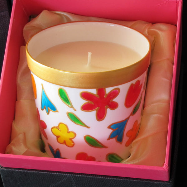 Scented Candle - Hand Painted 42% Bone China, gift boxed - FLOWER