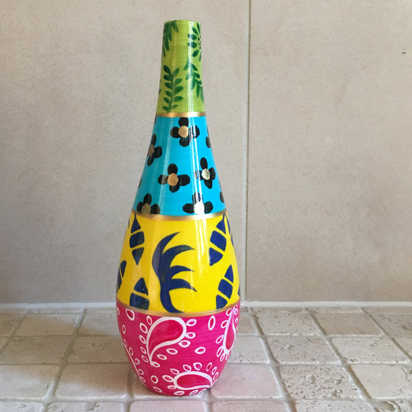 Oil Bottle with Pourer - Hand Painted Porcelain, gift boxed - DIVERSITY QUATRO