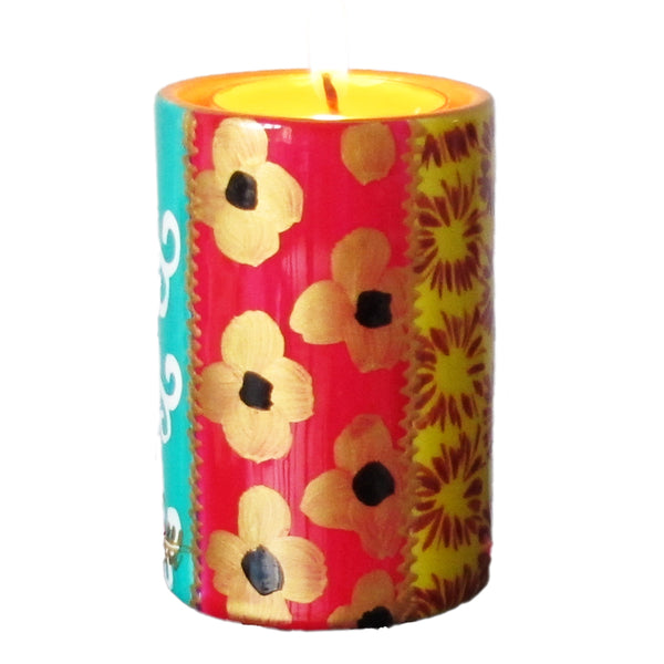 Pillar Tea Light Holder (ONE) - Hand Painted Porcelain, gift boxed - TSARINA