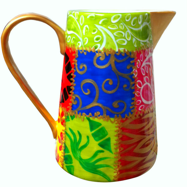 Milk Jug (14cm) - Hand Painted Porcelain, gift boxed - SQUARES