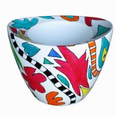Cachepot Planter - Hand Painted Porcelain, gift boxed - GEO BLACK
