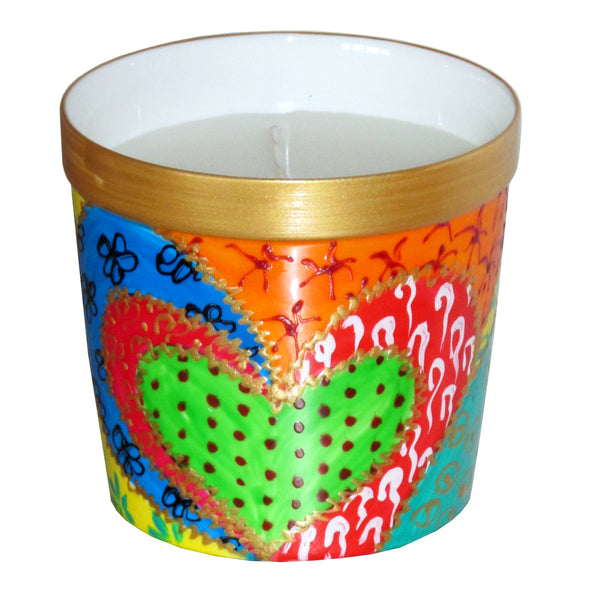 Candle Holder - Hand Painted Bone China. gift boxed - CARNIVAL