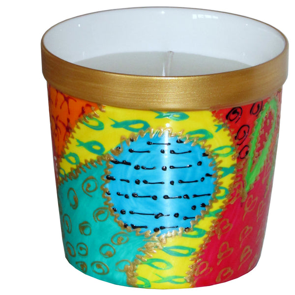 Candle Holder - Hand Painted Bone China. gift boxed - CARNIVAL