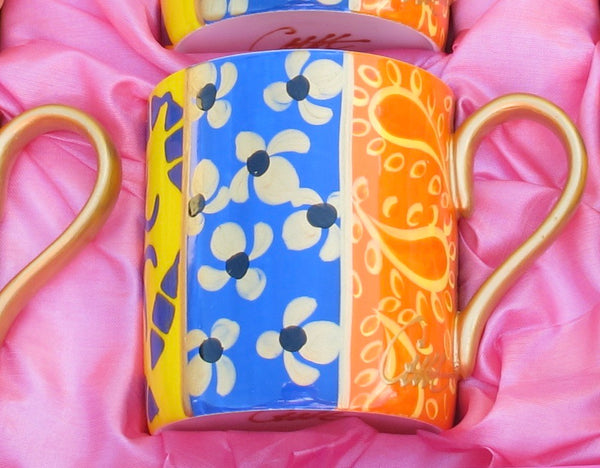 Coffee / Tea Mug - Hand Painted Bone China, gift boxed - HAPPY