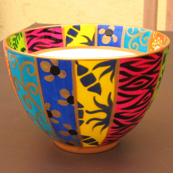 HAPPY - hand painted decorative bowl in bone china
