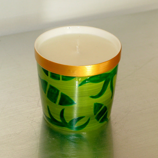 DIVERSITY LEAF - Luxury Scented Candle in Hand Painted Bone China Porcelain Candle Holder