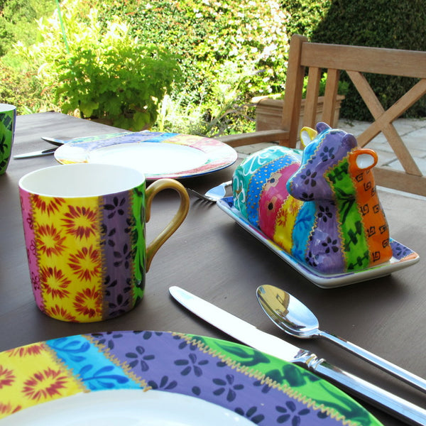Cow Butter Dish - Hand Painted Porcelain, gift boxed - TSARINA