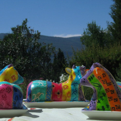 Cow Butter Dish - Hand Painted Porcelain, gift boxed - TSARINA