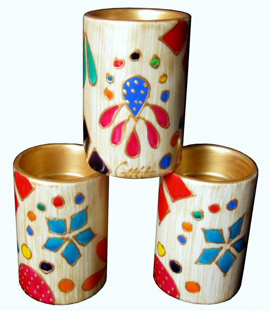 QUEEN OF SHEBA  Hand Painted Porcelain Tea Light Holder, gift boxed