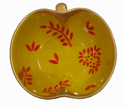 Apple Dish (9cm) - Hand Painted Bone China, gift boxed - DIVERSITY II ORANGE FLORAL