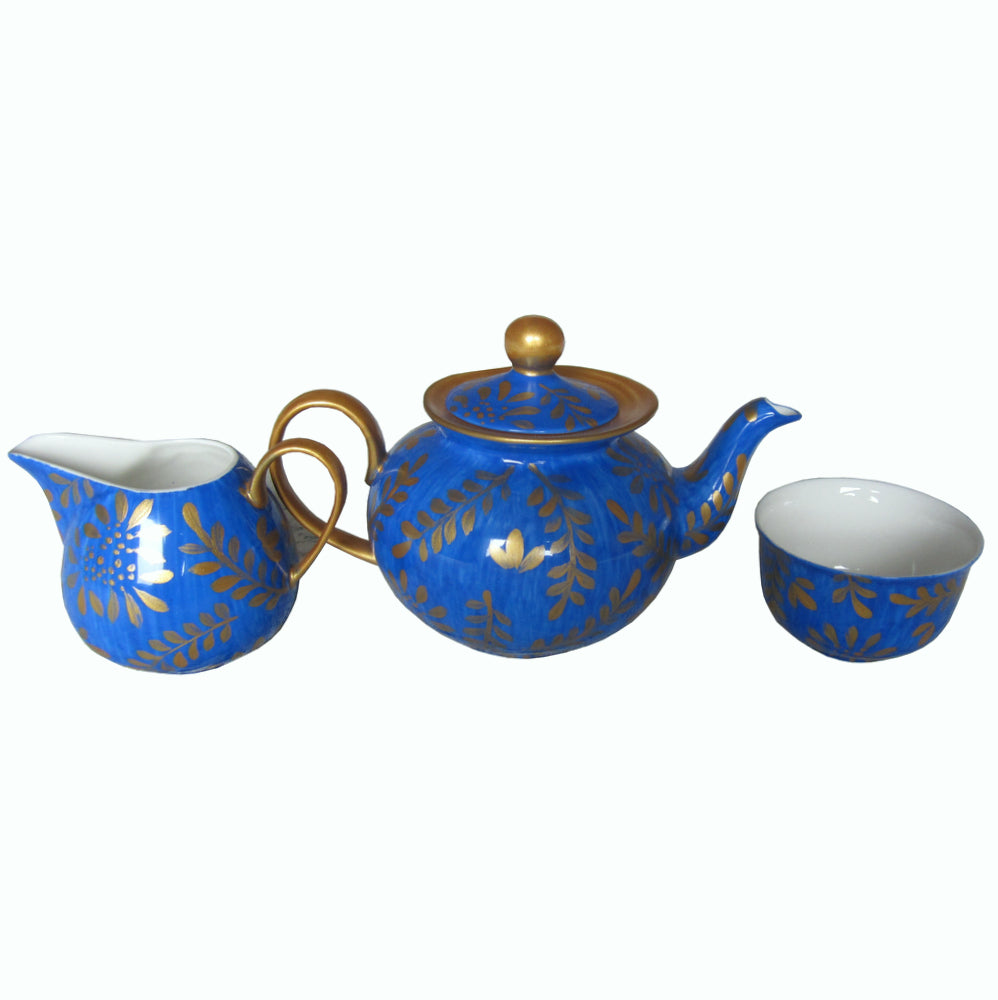 Hand Painted Fine Bone China, Teapot, Jug and Bowl - Blugo