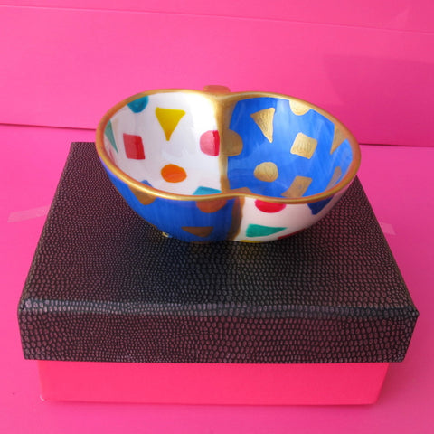 TUTTI FRUTTI - Hand Painted Bone China Apple shaped Dish - Gift Boxed