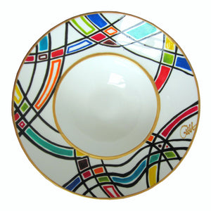Limited Edition Bowl (25cm) -  Hand Painted Bone China, gift boxed - HARLEQUIN