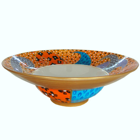 Limited Edition Bowl (25cm) -  Hand Painted Bone China, gift boxed - AFRICA SWIRL