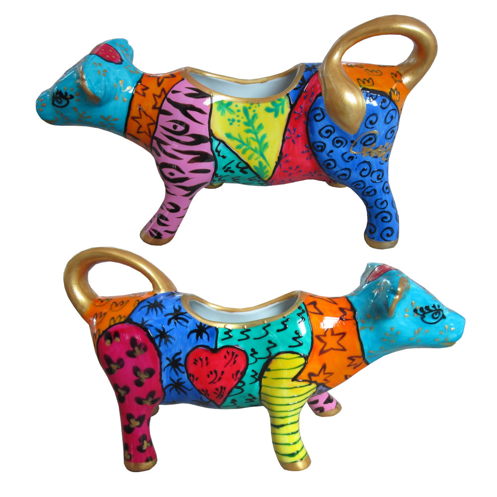 AFRICA Cow Creamer hand painted porcelain gift boxed