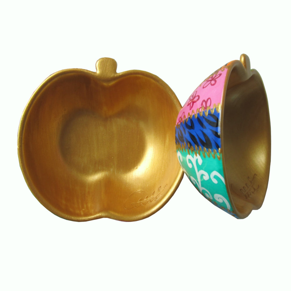 Apple Dish (9cm) - Hand Painted Bone China, gift boxed - GOLD TSARINA