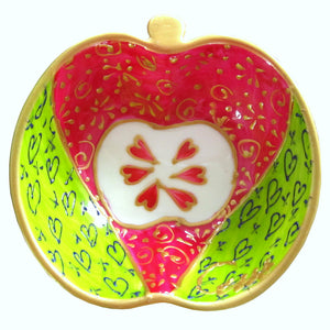 RING  Hand Painted Apple Dish