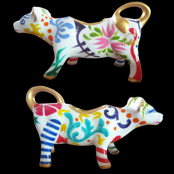 GEO Decorative Cow Creamer Jug hand painted porcelain gift boxed