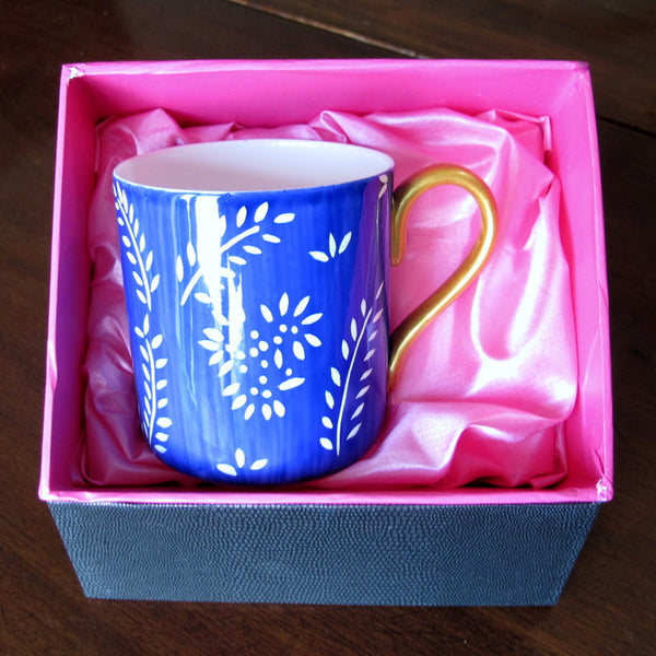 Coffee / Tea Mug - Hand Painted Bone China, gift boxed - DIVERSITY VIOLET