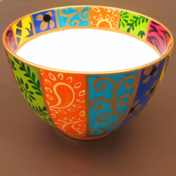 HAPPY - hand painted decorative bowl in bone china