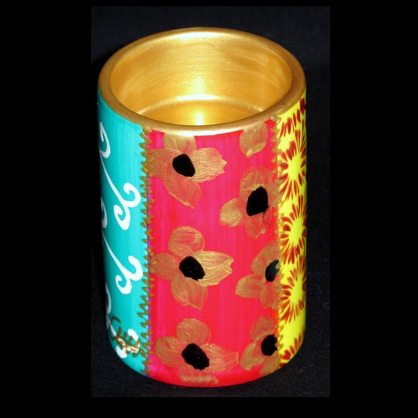 TSARINA single Pillar Tea Light Holder in hand painted porcelain, gift boxed