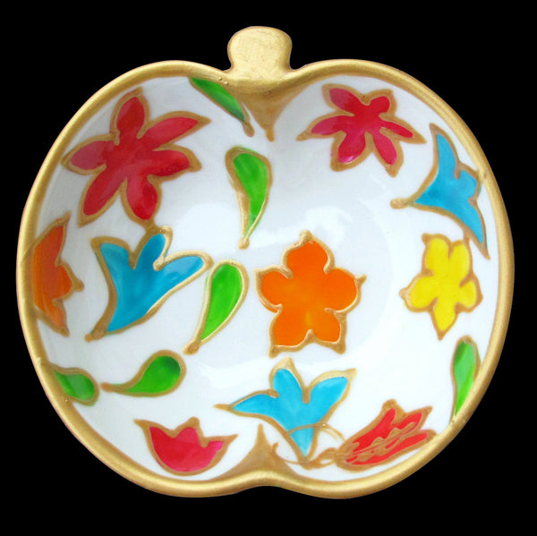 Apple Dish (9cm) - Hand Painted Bone China, gift boxed - BOUQUET