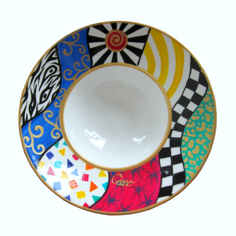 Limited Edition Bowl (25cm) -  Hand Painted Bone China, gift boxed - SUN